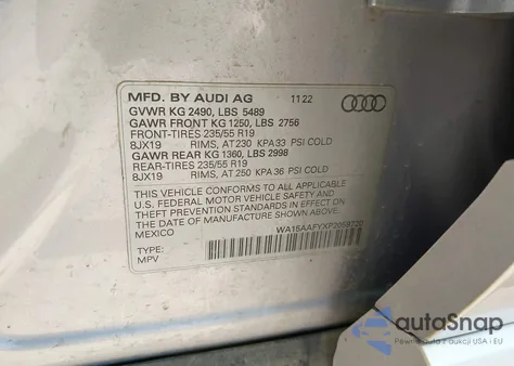 2023 Audi Q5 Sportback Premium Plus 45 Tfsi S Line Quattro S Tronic z USA, uszkodzony, nr VIN WA15AAFYXP2059720